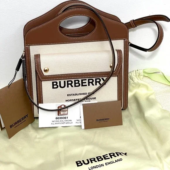 【Burberry】☆送料・関税込☆ MINI TWO TONE POCKET TOTE BAG Burberry】☆送料・関税込☆ MINI TWO TONE POCKET TOTE BAG